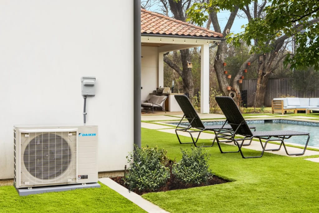 New central AC condenser installation at South Jersey home by Leadbeater Sons